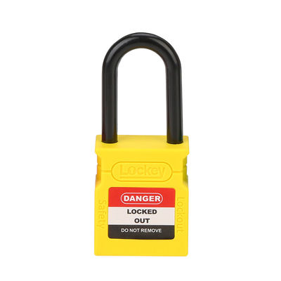 Catene di plastica di sicurezza bloccare fuori giallo 38mm padlock personalizzati e chiavi in grande quantità